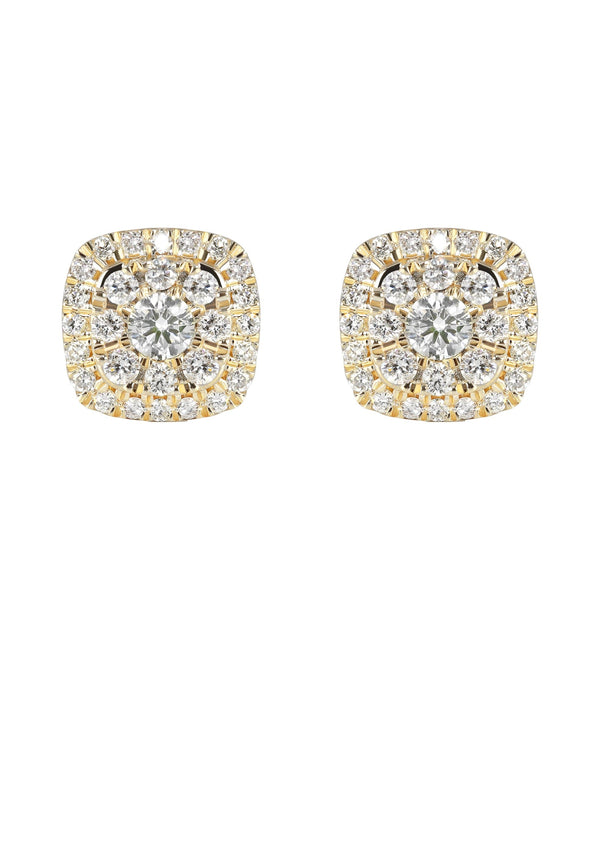 Mens Stud Diamond Earrings | 0.75 Carats 14K Yellow Gold