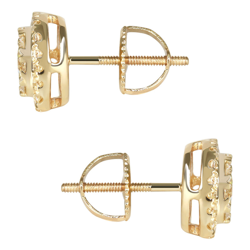 Mens Stud Diamond Earrings | 0.75 Carats 14K Yellow Gold