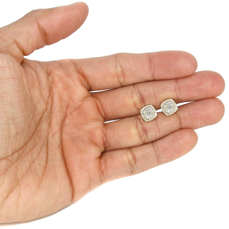 Mens Stud Diamond Earrings | 0.75 Carats 14K Yellow Gold