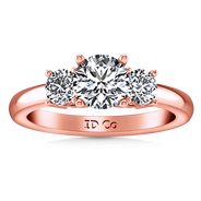 Three Stone Diamond EngagementRing Classic 14K Rose Gold