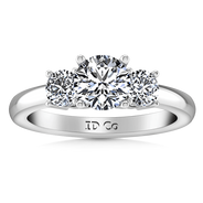 Three Stone Engagement Ring Classic 14K White Gold