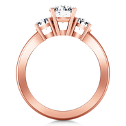Three Stone Diamond EngagementRing Classic 14K Rose Gold