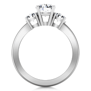 Three Stone Engagement Ring Classic 14K White Gold