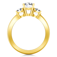 Three Stone Diamond Engagement Ring Classic 14K Yellow Gold