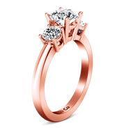 Three Stone Diamond EngagementRing Classic 14K Rose Gold