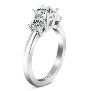 Three Stone Engagement Ring Classic 14K White Gold