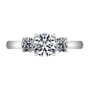 Three Stone Engagement Ring Classic 14K White Gold