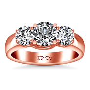 Three Stone Diamond EngagementRing 4 Prong Lattice 14K Rose Gold