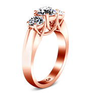 Three Stone Diamond EngagementRing 4 Prong Lattice 14K Rose Gold