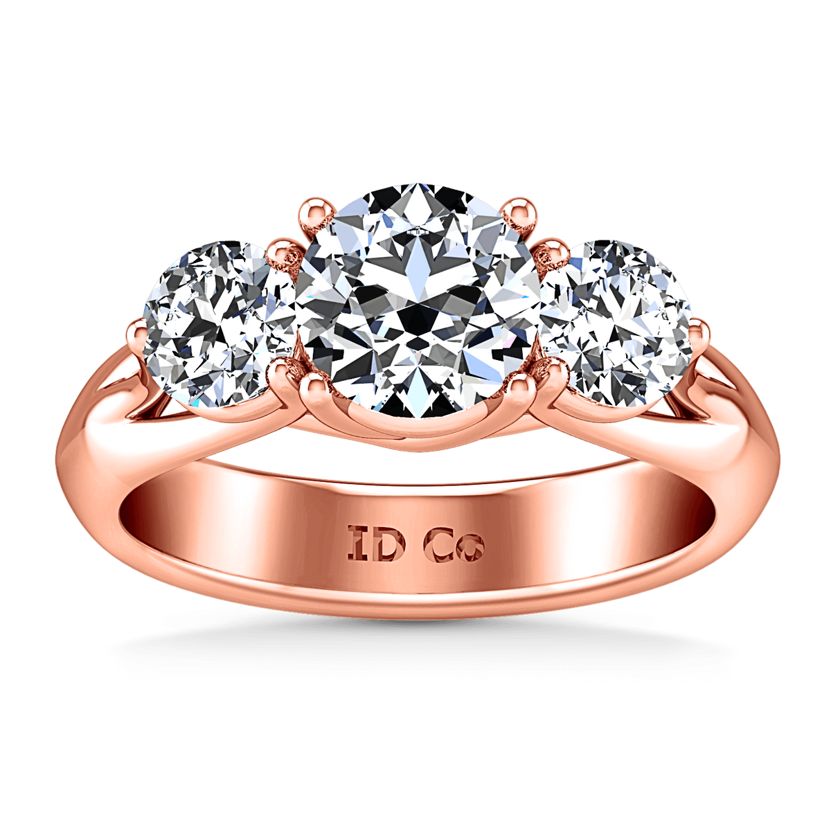 Three Stone Diamond EngagementRing Charlotte 14K Rose Gold