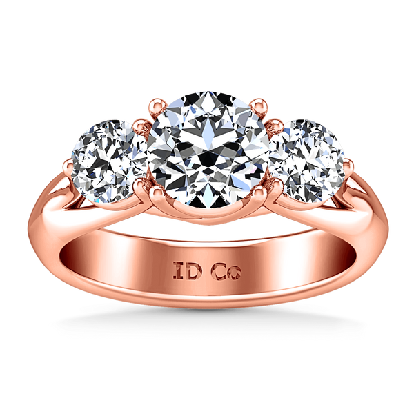 Three Stone Diamond EngagementRing Charlotte 14K Rose Gold