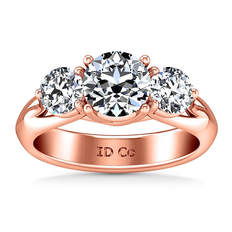 Three Stone Diamond EngagementRing Charlotte 14K Rose Gold