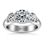 Three Stone Engagement Ring Charlotte 14K White Gold