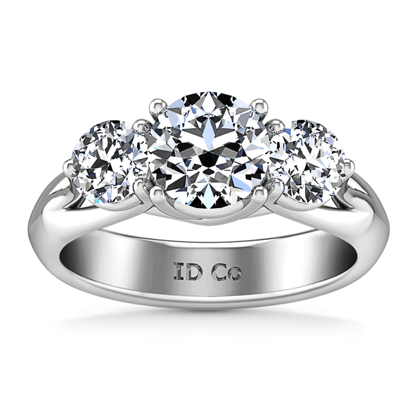 Three Stone Engagement Ring Charlotte 14K White Gold