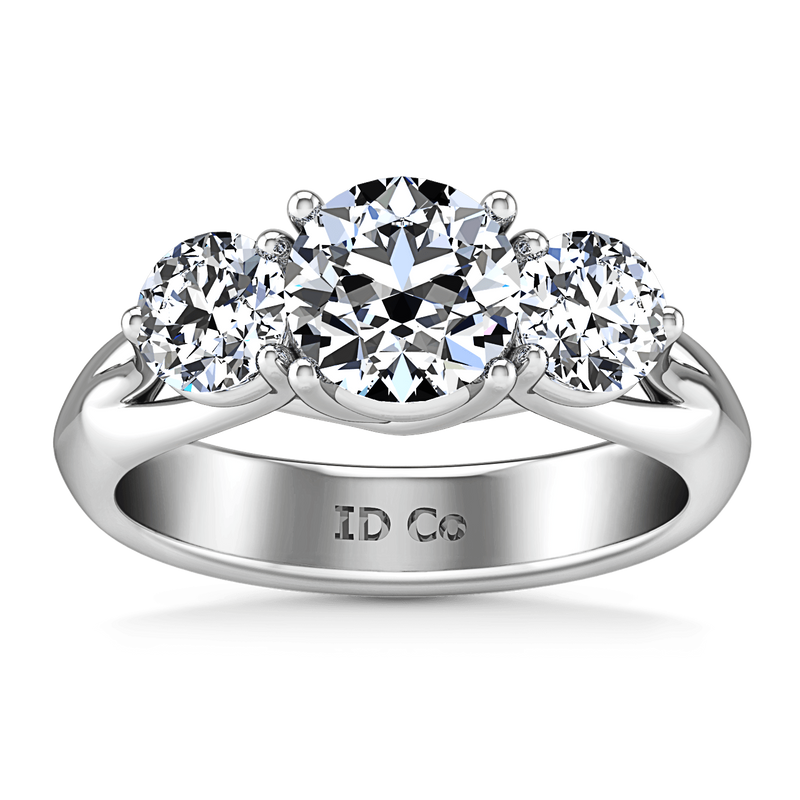 Three Stone Engagement Ring Charlotte 14K White Gold