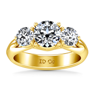Three Stone Diamond Engagement Ring Charlotte 14K Yellow Gold
