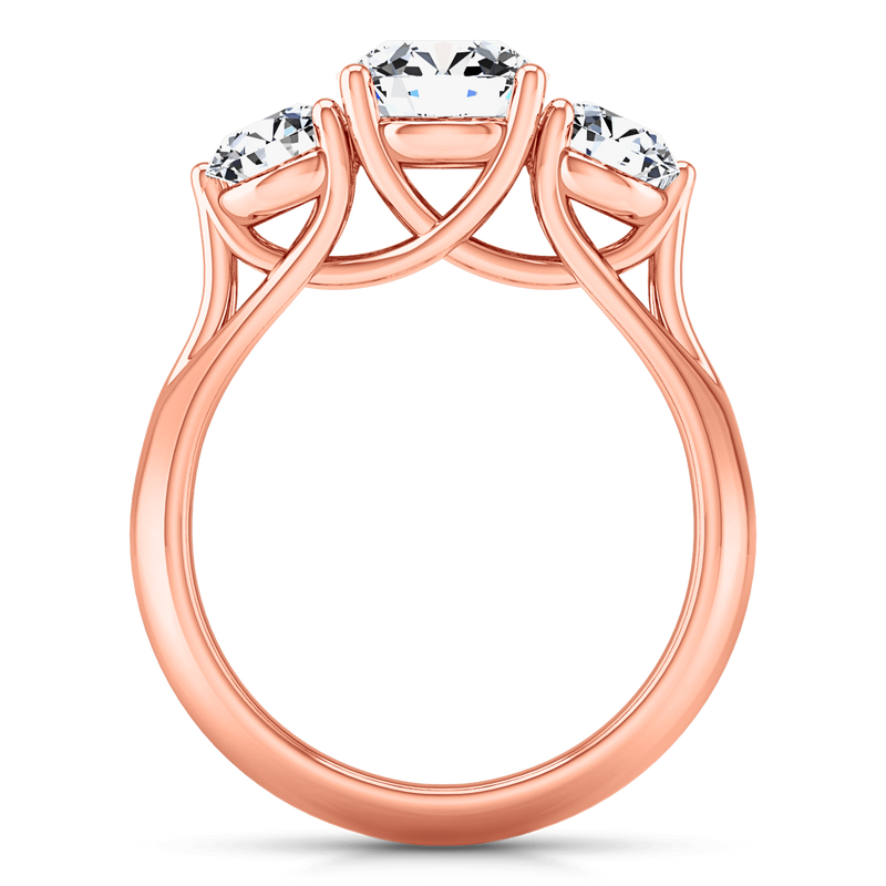 Three Stone Diamond EngagementRing Charlotte 14K Rose Gold
