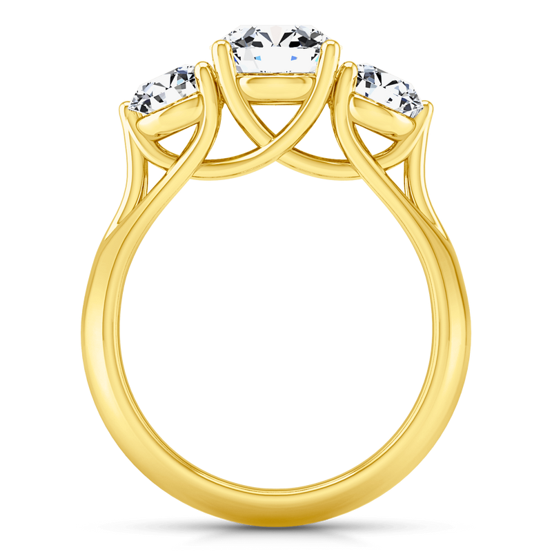 Three Stone Diamond Engagement Ring Charlotte 14K Yellow Gold