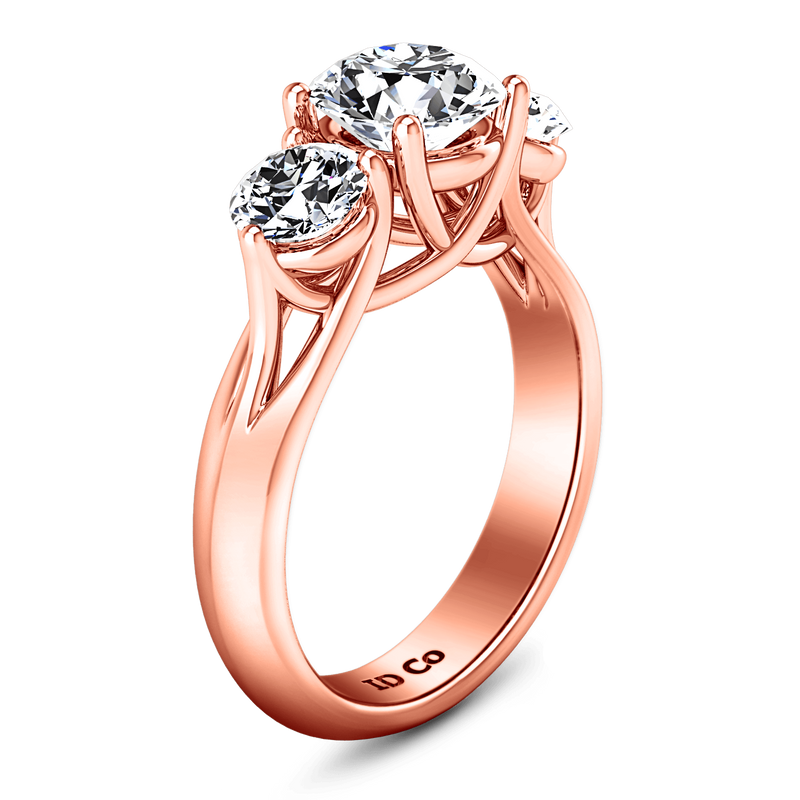 Three Stone Diamond EngagementRing Charlotte 14K Rose Gold