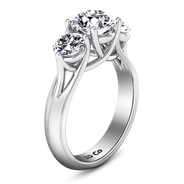 Three Stone Engagement Ring Charlotte 14K White Gold