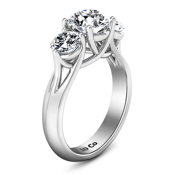 Three Stone Engagement Ring Charlotte 14K White Gold