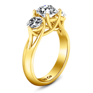 Three Stone Diamond Engagement Ring Charlotte 14K Yellow Gold