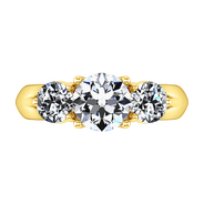 Three Stone Diamond Engagement Ring Charlotte 14K Yellow Gold