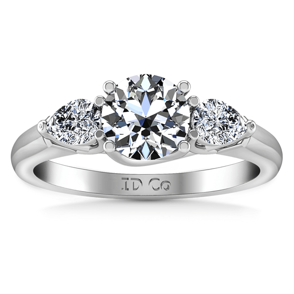 Round Diamond Three Stone Engagement Ring Chantal 14K White Gold