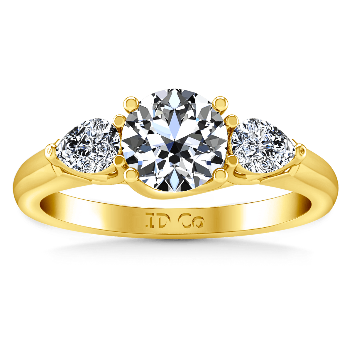 Three Stone Diamond Engagement Ring Chantal 14K Yellow Gold