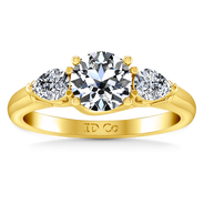 Three Stone Diamond Engagement Ring Chantal 14K Yellow Gold
