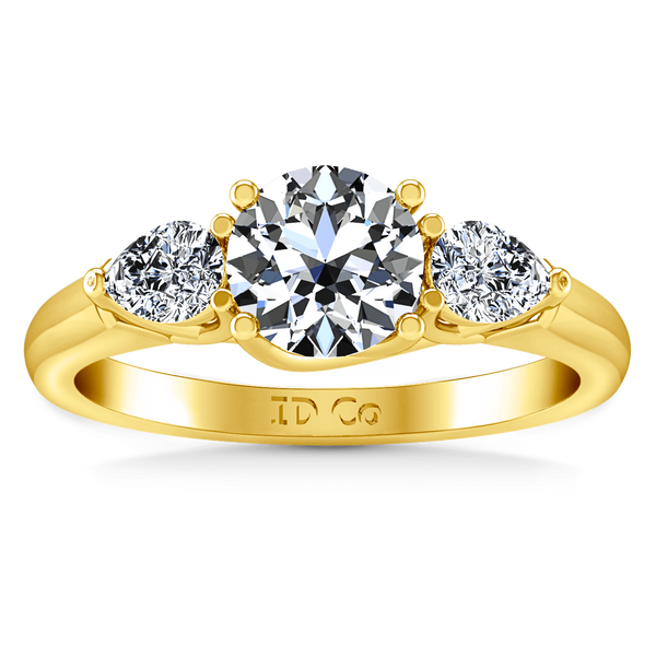 Three Stone Diamond Engagement Ring Chantal 14K Yellow Gold