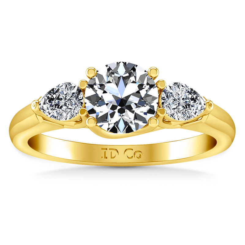 Three Stone Diamond Engagement Ring Chantal 14K Yellow Gold