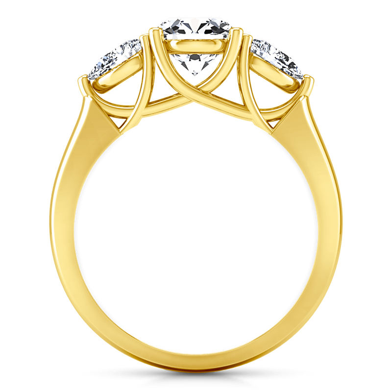 Three Stone Diamond Engagement Ring Chantal 14K Yellow Gold