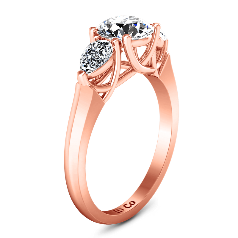 Three Stone Diamond EngagementRing Chantal 14K Rose Gold