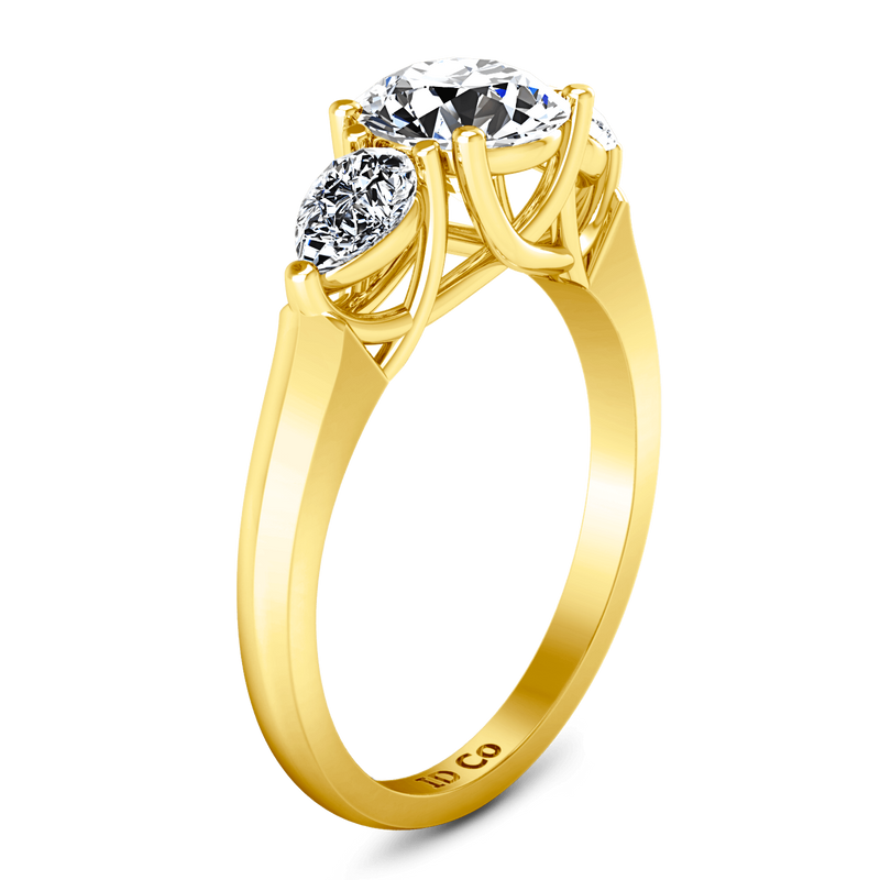 Three Stone Diamond Engagement Ring Chantal 14K Yellow Gold