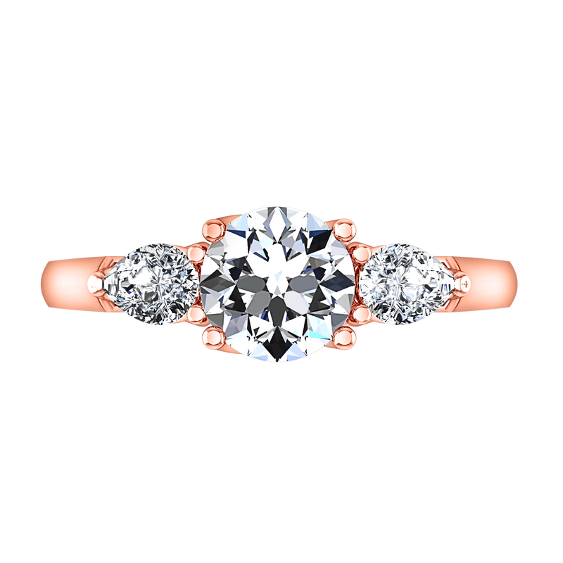 Three Stone Diamond EngagementRing Chantal 14K Rose Gold