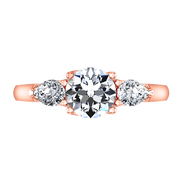 Three Stone Diamond EngagementRing Chantal 14K Rose Gold