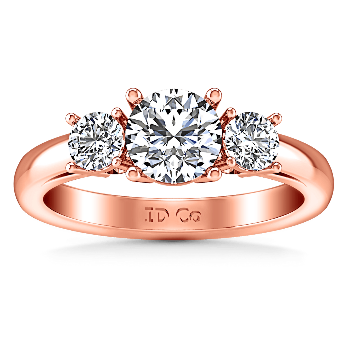 Three Stone Diamond EngagementRing Alexandra 14K Rose Gold