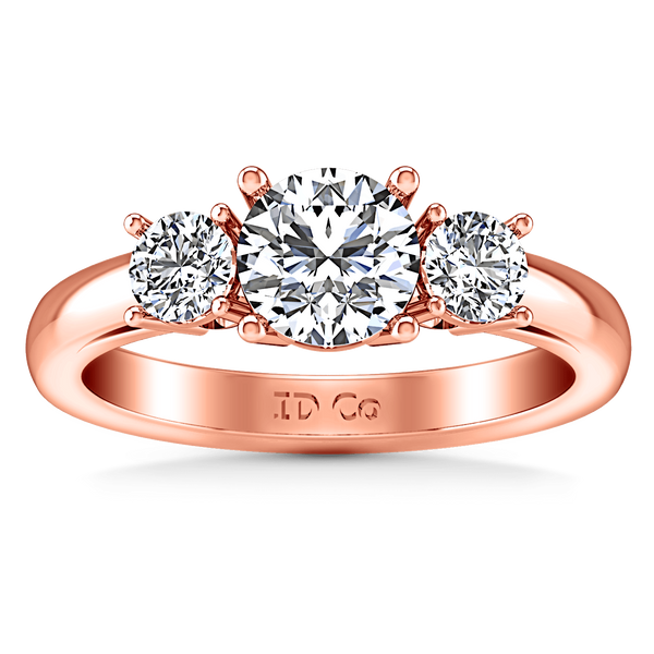 Three Stone Diamond EngagementRing Alexandra 14K Rose Gold