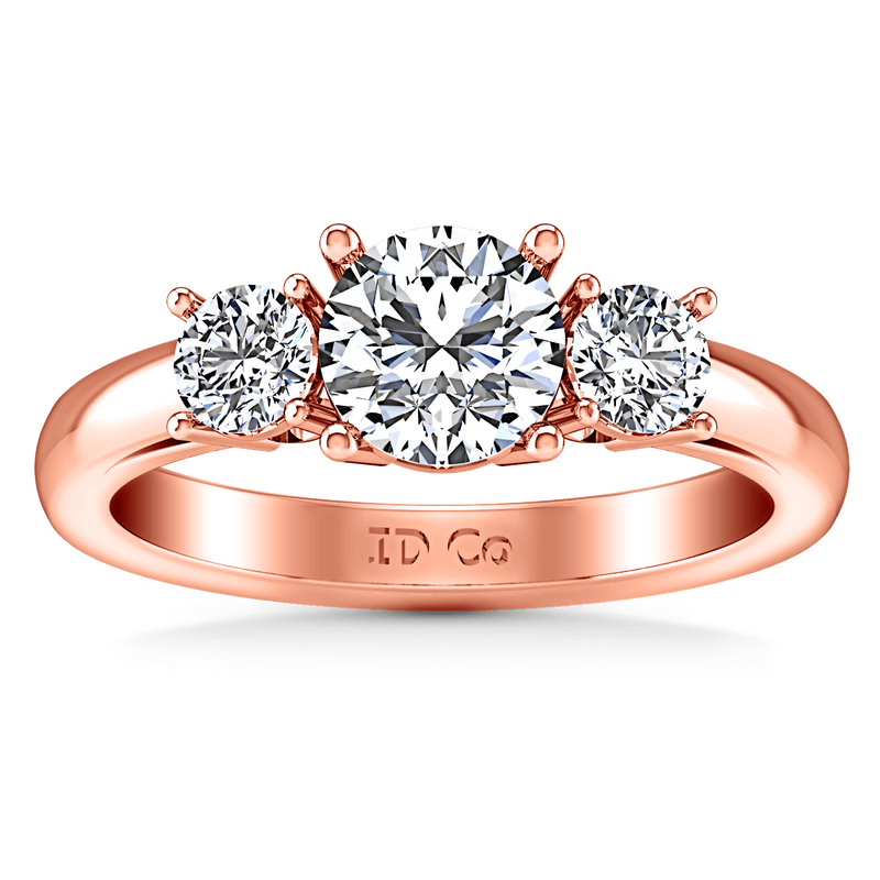 Three Stone Diamond EngagementRing Alexandra 14K Rose Gold