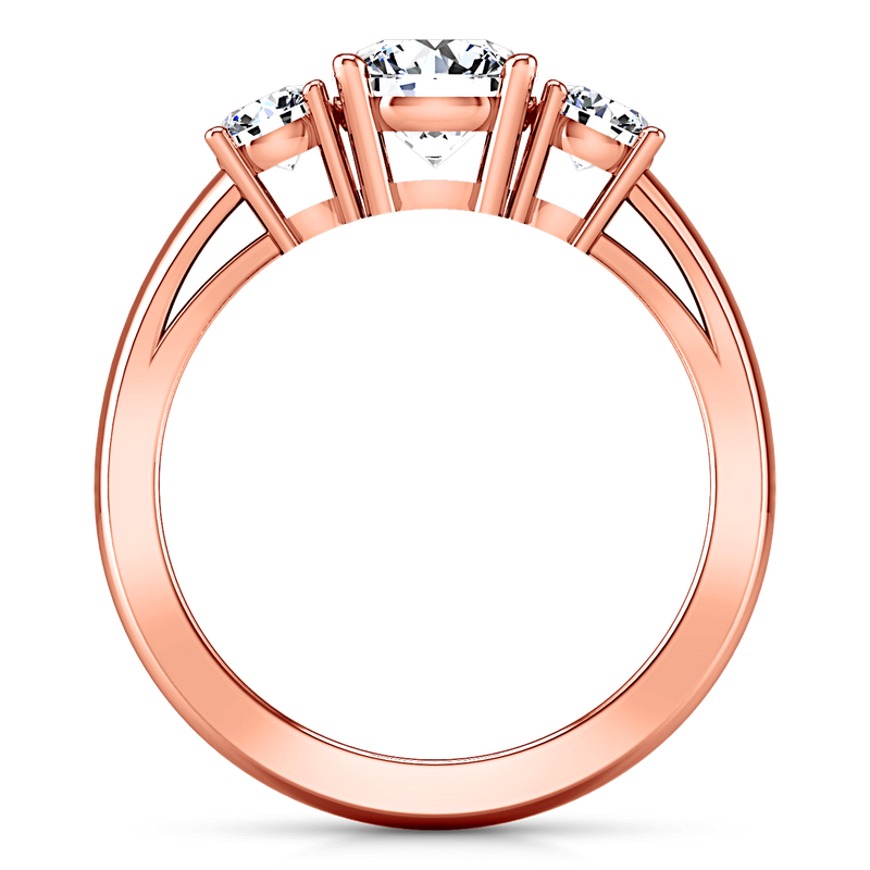 Three Stone Diamond EngagementRing Alexandra 14K Rose Gold