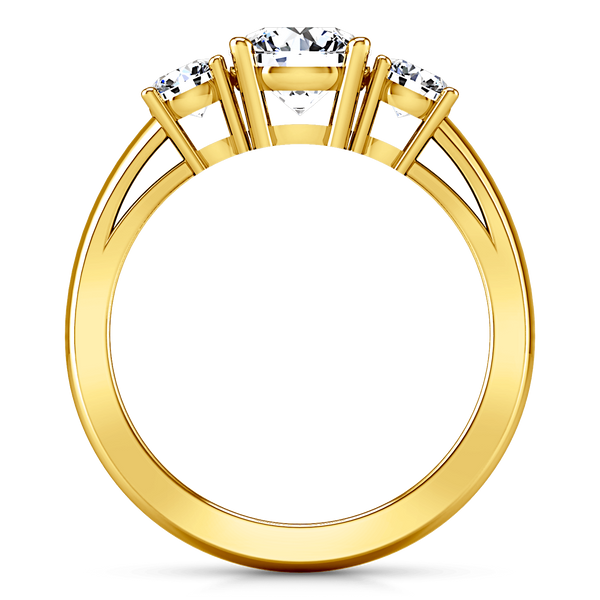 Three Stone Diamond Engagement Ring Alexandra 14K Yellow Gold