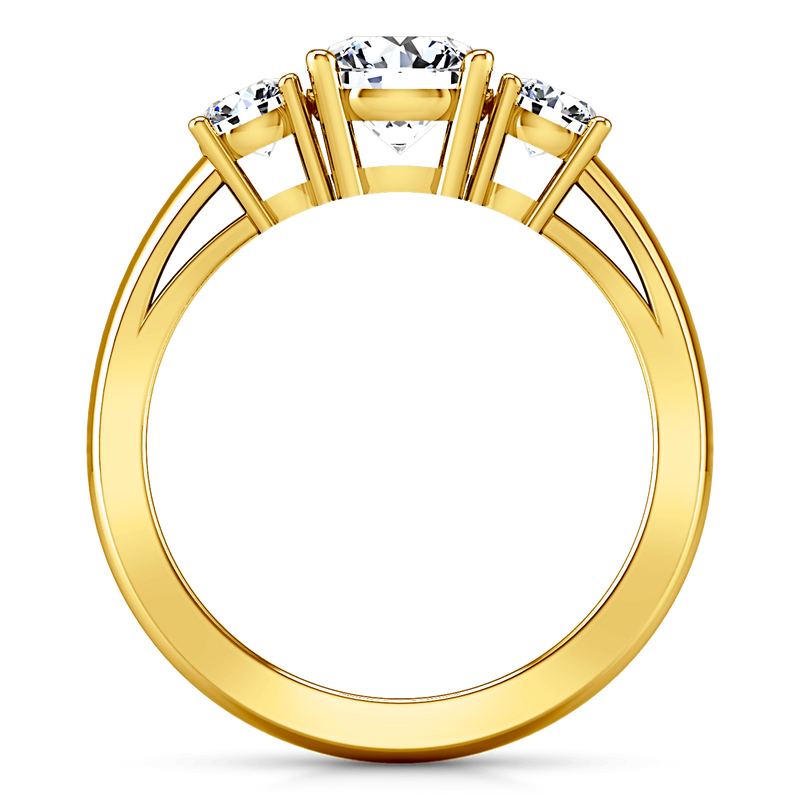 Three Stone Diamond Engagement Ring Alexandra 14K Yellow Gold