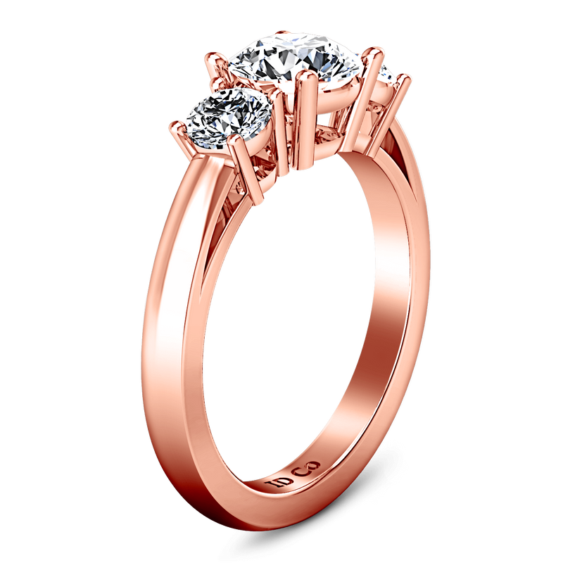 Three Stone Diamond EngagementRing Alexandra 14K Rose Gold