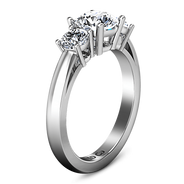 Round Diamond Three Stone Engagement Ring Alexandra 14K White Gold