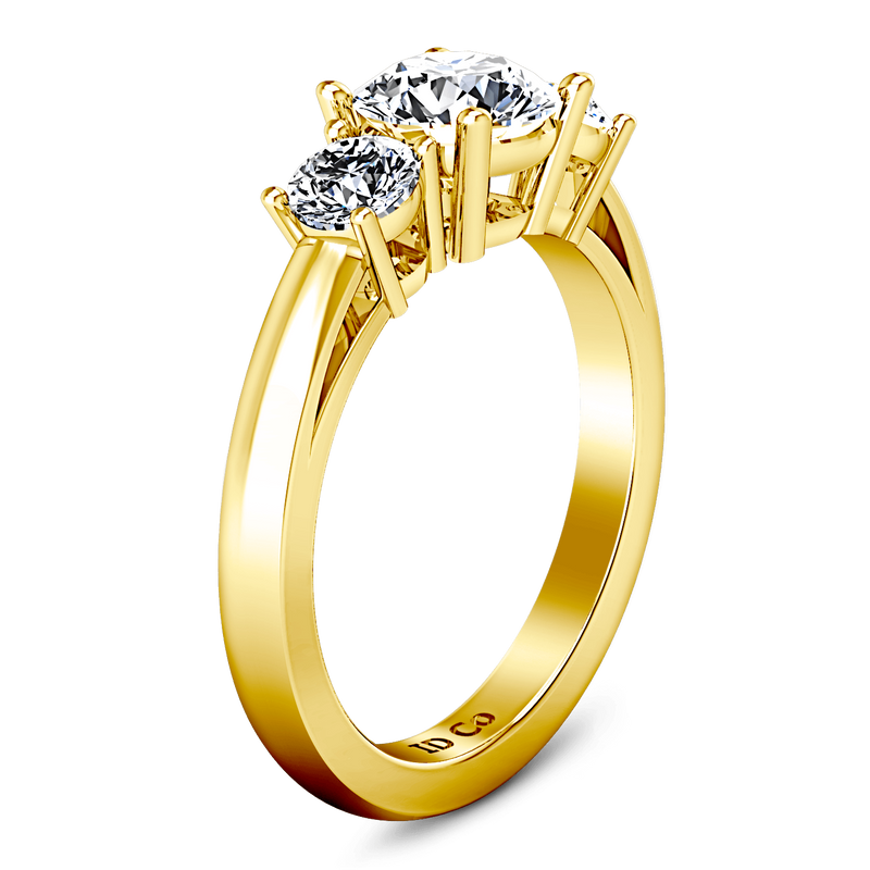 Three Stone Diamond Engagement Ring Alexandra 14K Yellow Gold