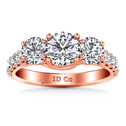 Three Stone Diamond EngagementRing Victoria 14K Rose Gold