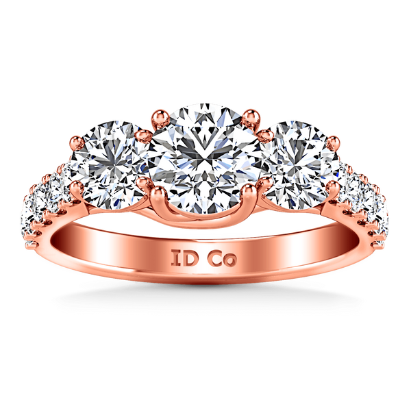 Three Stone Diamond EngagementRing Victoria 14K Rose Gold