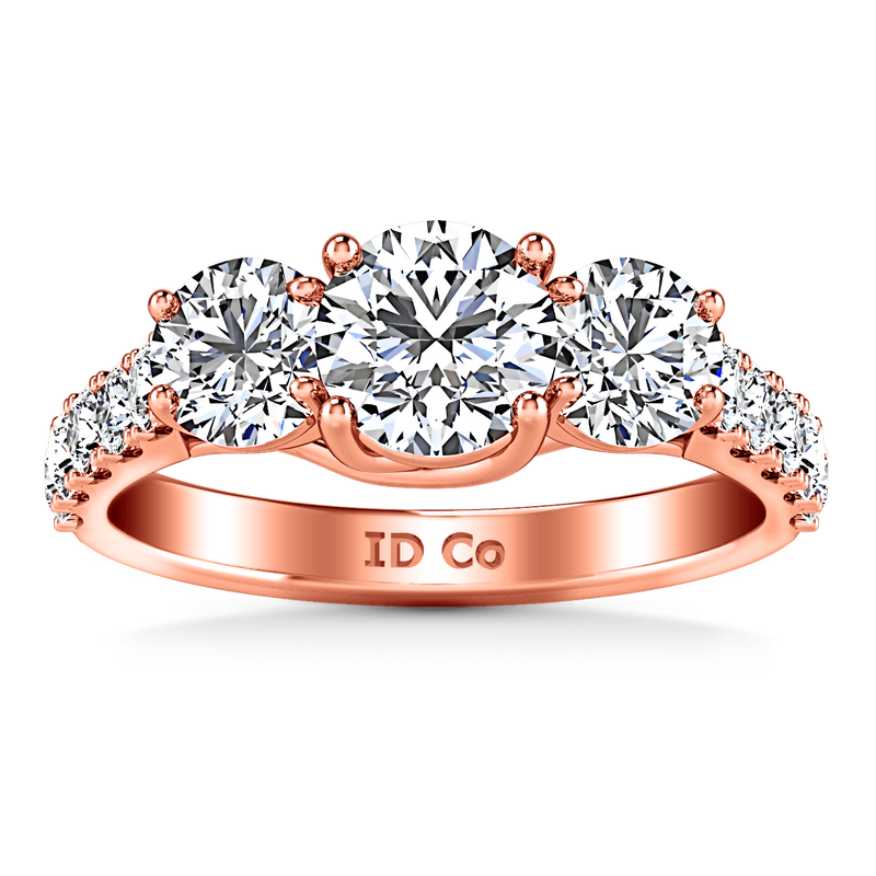 Three Stone Diamond EngagementRing Victoria 14K Rose Gold