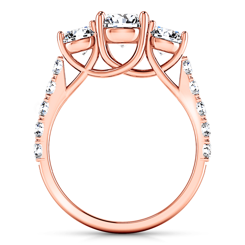 Three Stone Diamond EngagementRing Victoria 14K Rose Gold